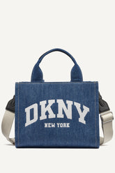 HADLEE SMALL DENIM LOGO TOTE