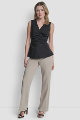 FRONT RUCHED SLEEVELESS TOP