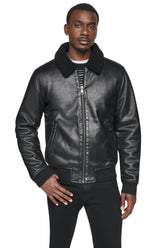 FAUX SHEARLING BOMBER JACKET