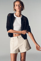 OPEN STITCH DROP SHOULDER CARDIGAN