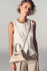 LINEN BUTTON-FRONT VEST