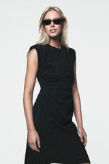 PINSTRIPE SLEEVELESS DRESS
