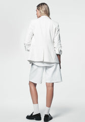 SINCHED SLEEVE ONE BUTTON BLAZER