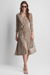 ZEBRA PRINT MIDI SHIRT DRESS