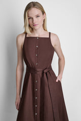 SLEEVELESS MIDI FIT & FLARE DRESS