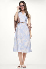 WRAP-EFFECT FLORAL PRINT DRESS