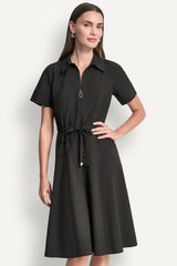 FIT & FLARE MIDI SHIRT DRESS