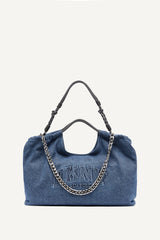 MABEL DENIM LARGE LOGO TOTE