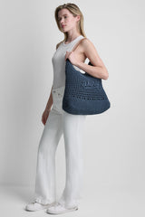 PAULA CROCHET LOGO HOBO BAG
