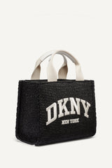 HADLEE SMALL STRAW LOGO TOTE