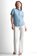GARMENT DYE BUTTON-FRONT SHIRT