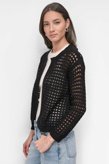 OPEN STITCH DROP SHOULDER CARDIGAN