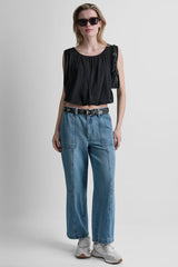 SLEEVELESS RUCHED TOP