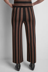 HIGH-RISE STRIPED PULL-ON FLARE PANT