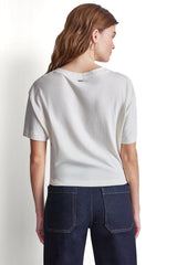 MIXED MEDIA TIE-FRONT TEE