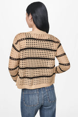 OPEN STITCH STRIPE CARDIGAN