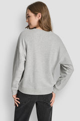 DKNY JEANS CHAINSTITCH OUTLINE LOGO CREW NECK SWEATSHIRT