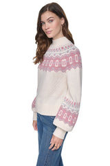 FAIR ISLE MOCK-NECK SWEATER