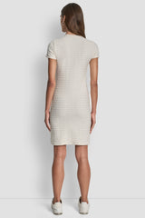 LOGO JACQUARD CREW NECK DRESS