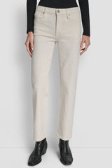 MID-RISE CLASSIC STRAIGHT WITH MINI RHINESTONES