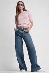 ELBOW SLEEVE CREW NECK SWEATER