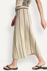 PULL-ON MAXI SKIRT WITH STRIPE DETAIL