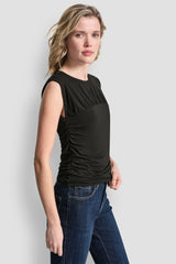 RUCHED BODICE SLEEVLESS TOP