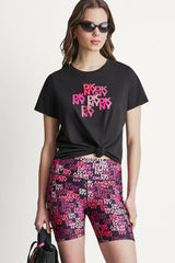 DKNY CAMO MIXED MEDIA LOGO TEE