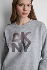 STACKED RHINESTONE LOGO PULLOVER