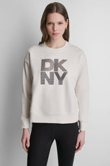 STACKED RHINESTONE LOGO PULLOVER