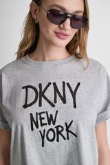RHINESTONE GRAFFITI LOGO TEE