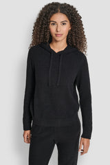 FEATHER YARN HOODIE WITH DRAWCORD AND TONAL LOGO