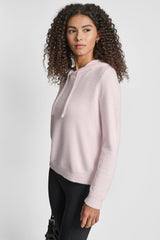 FEATHER YARN HOODIE WITH DRAWCORD AND TONAL LOGO
