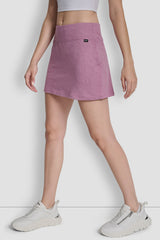SPACEDYE SKORT WITH BUILT IN BIKE SHORT
