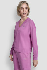 METALLIC BUBBLE LOGO V-NECK PULLOVER