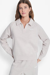PIPED LOGO POLO SWEATSHIRT