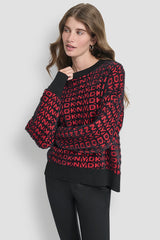 FUR ALL OVER LOGO SWEATER