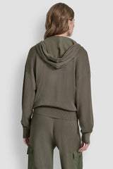DROP SHOULDER ZIP UP HOODIE