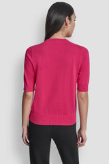 SHORT SLEEVE GRAFFITI HEART SWEATER