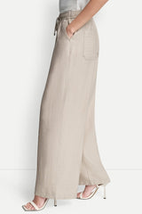 SEAMED WIDE LEG PULL-ON PANT