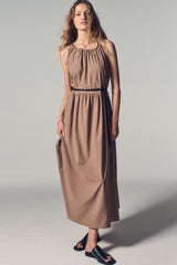 SLEEVELESS DROP-WAIST MIDI DRESS